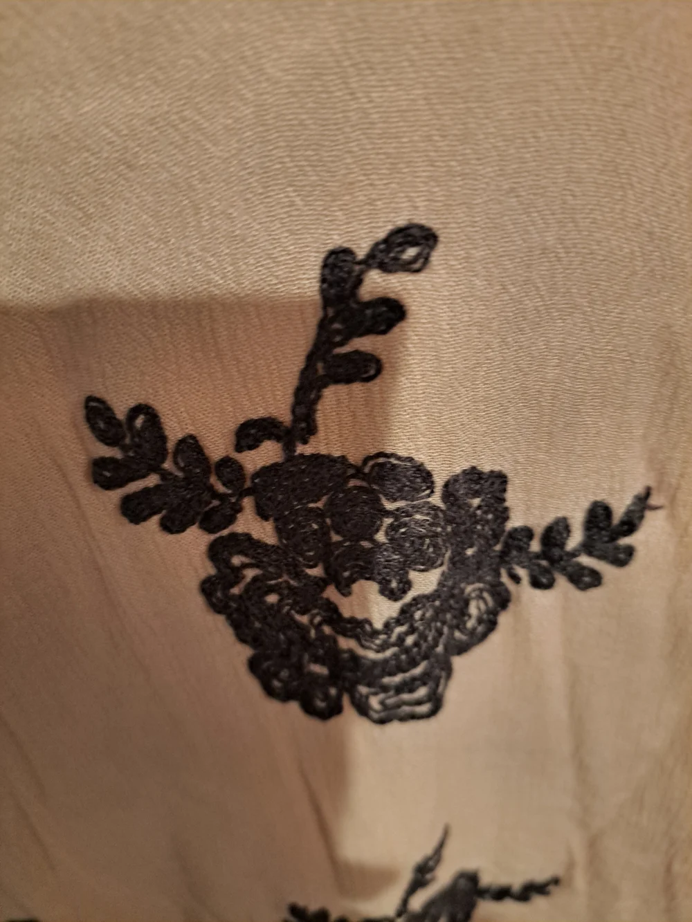 Free People Peach Mini Dress with Black Floral Embroidery